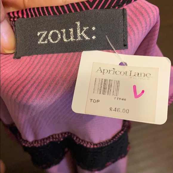 Zouk:Geometric print maxi dress pink /black large - Picture 3 of 5